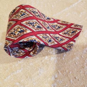 Burberry Red and Gold Geometric Men's Tie
